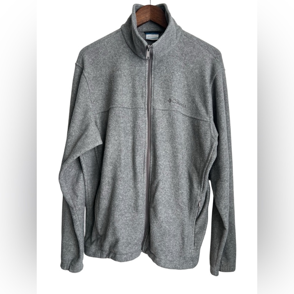 Columbia Men’s Gray Fleece Long Sleeve Full Zip Jacket - SZ: Large